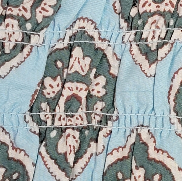 Maurices Plus Medallion Smocked Short Puff Sleeve Boho Crop Top Size XXL - Picture 11 of 11